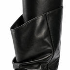 Deep Black Skopelos Block-Heel Boots close-up detail