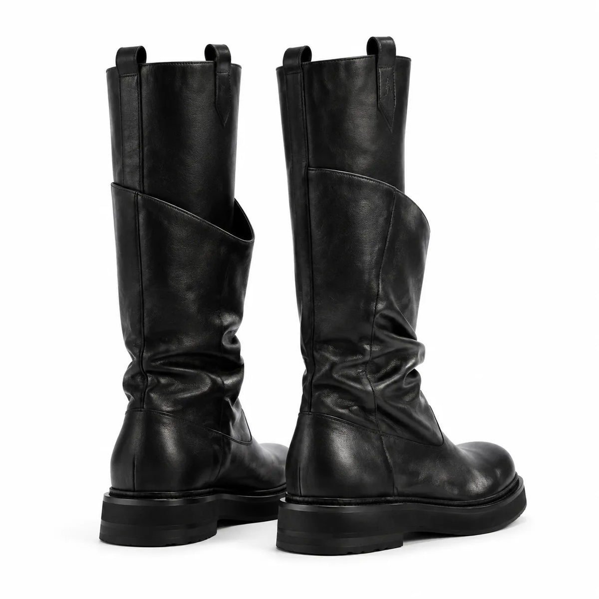 Deep Black Skopelos Block-Heel Boots heel detail
