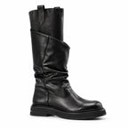 Deep Black Skopelos Block-Heel Boots side view