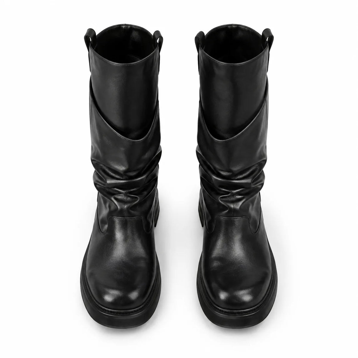 Deep Black Skopelos Block-Heel Boots top view