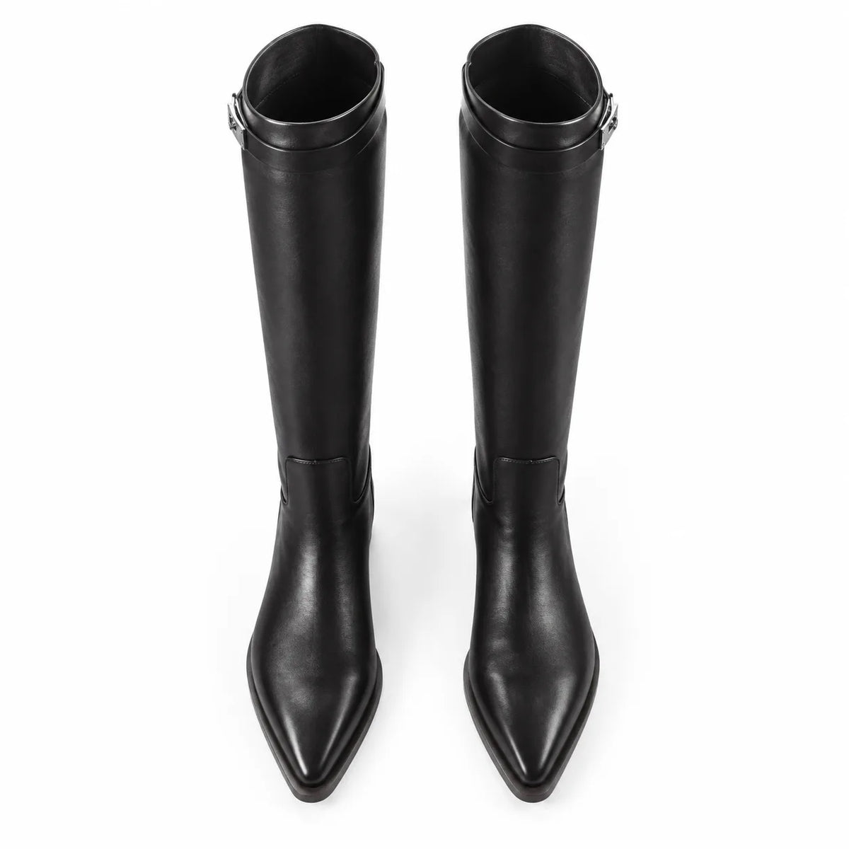 Dark Chocolate Syros Leather Knee-High Boots top view