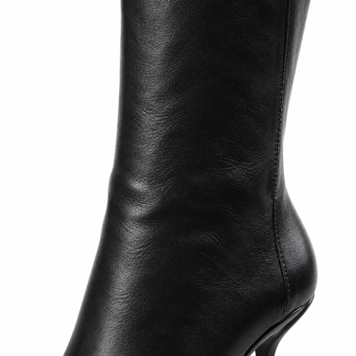 Deep Black Serifos Stiletto Boots close-up detail