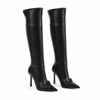 Deep Black Serifos Stiletto Boots