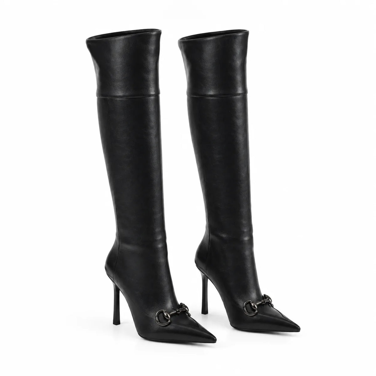 Deep Black Serifos Stiletto Boots