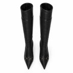 Deep Black Serifos Stiletto Boots top view