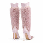 Dusty Rose Montepulciano Studded Stiletto Boots heel detail