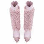 Dusty Rose Montepulciano Studded Stiletto Boots top view