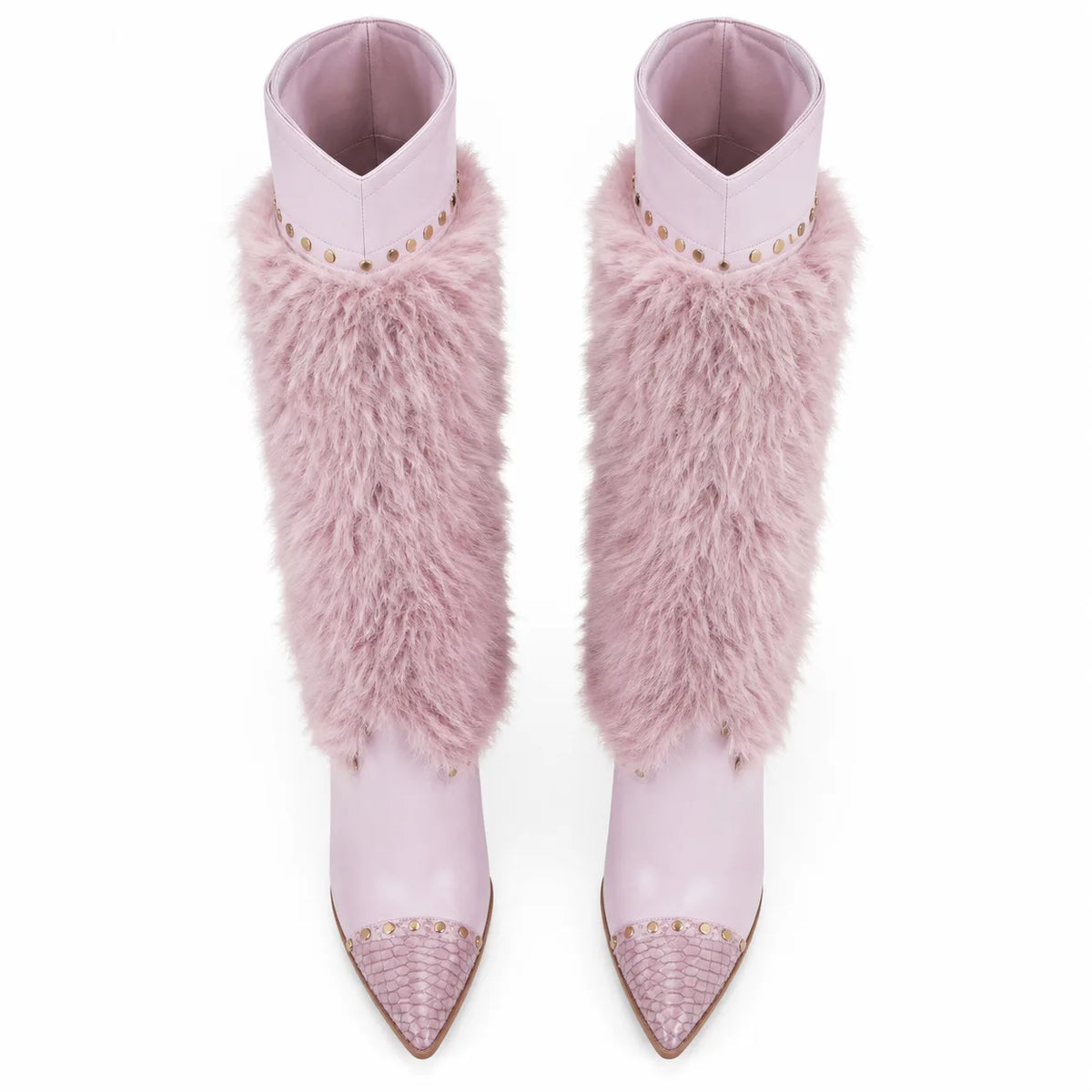 Dusty Rose Montepulciano Studded Stiletto Boots top view