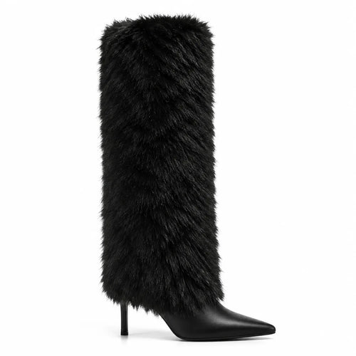Deep Black Astypalaia Stiletto Boots side view