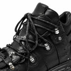 Deep Black Folegandros Microfiber Platform Sneakers close-up detail