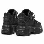 Deep Black Folegandros Microfiber Platform Sneakers heel detail