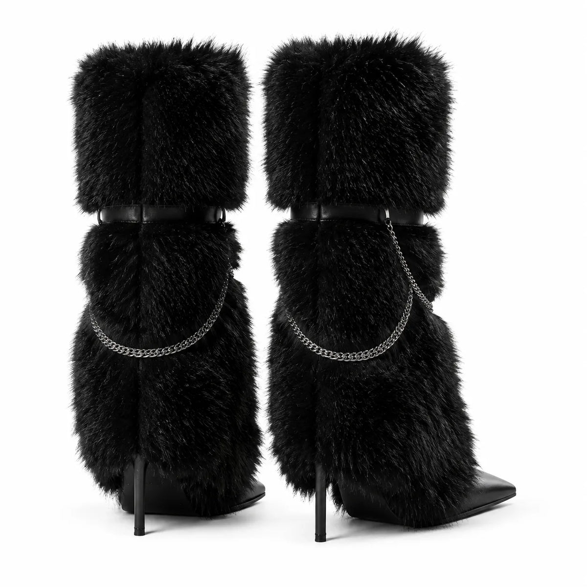 Deep Black Agistri Chain Boots heel detail