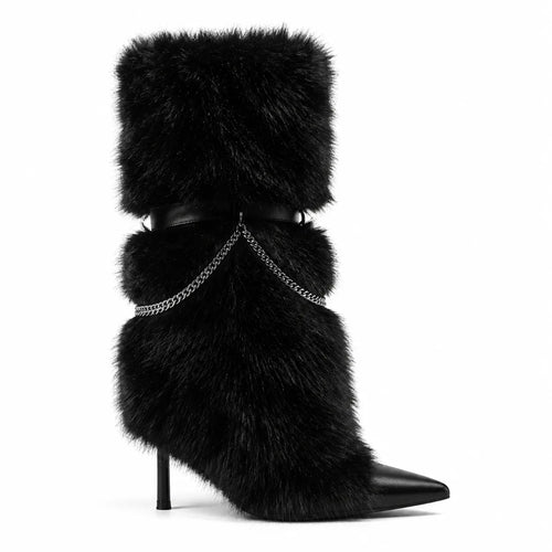 Deep Black Agistri Chain Boots side view