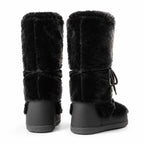 Deep Black Amorgos Knee-High Boots heel detail
