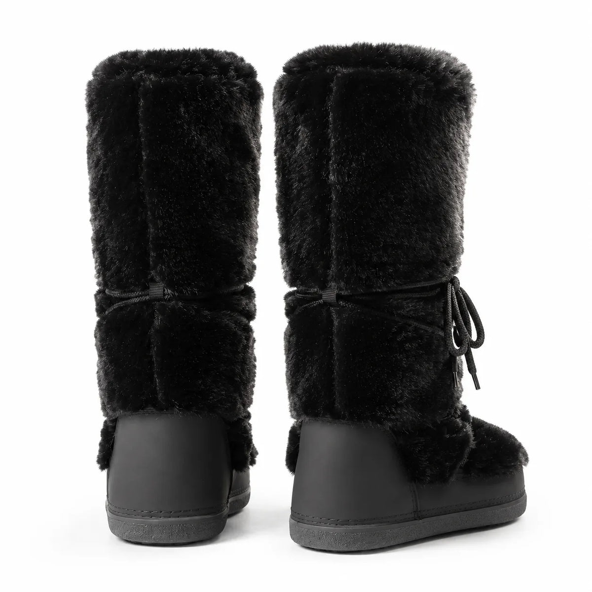 Deep Black Amorgos Knee-High Boots heel detail