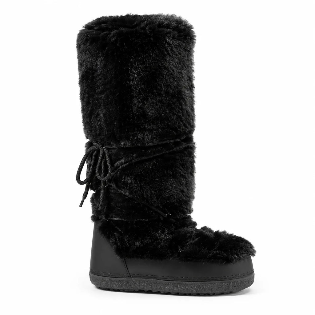 Deep Black Amorgos Knee-High Boots side view