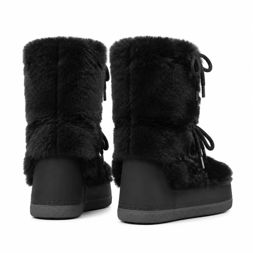 Deep Black Alonissos Mid-Calf Boots heel detail