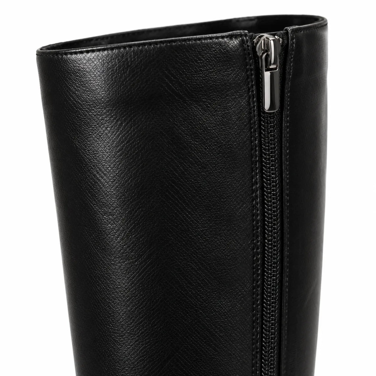 Deep Black Preveza Stiletto Boots close-up detail