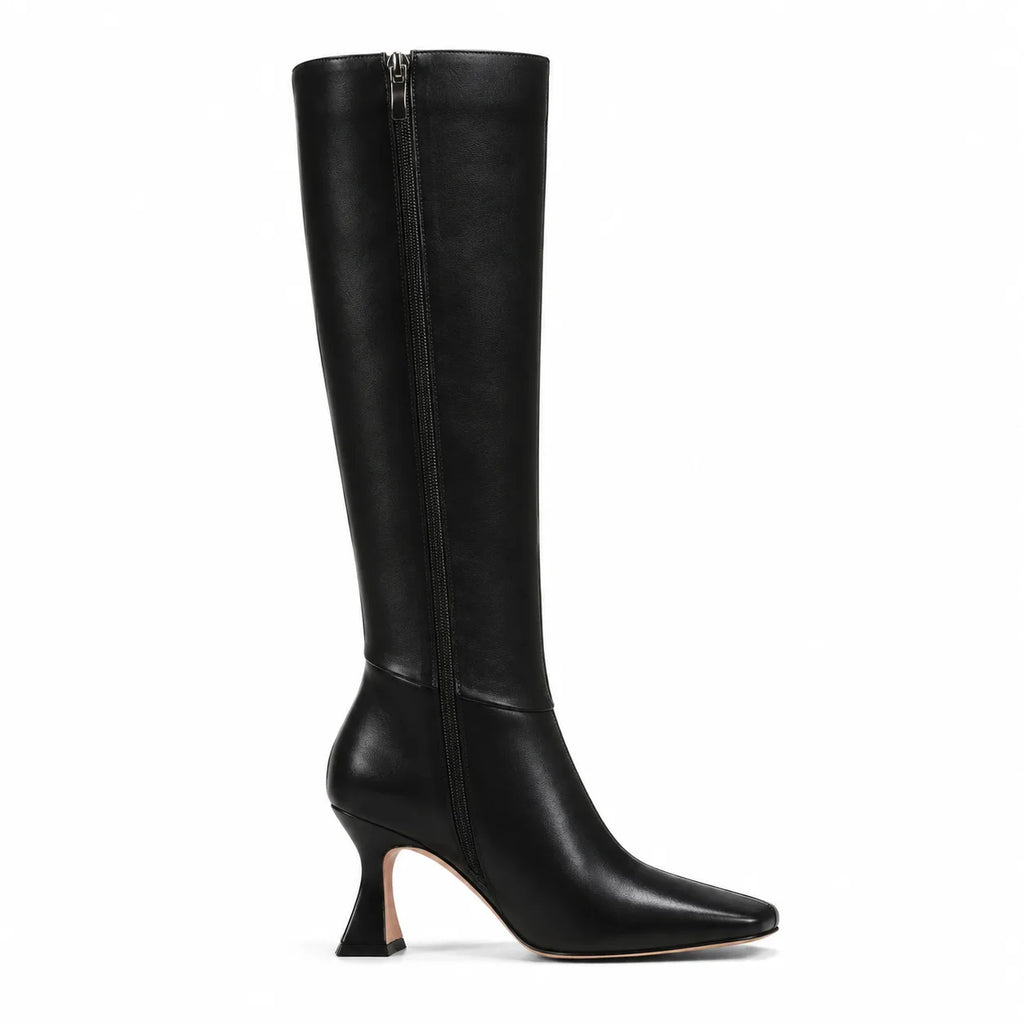 Deep Black Preveza Stiletto Boots side view