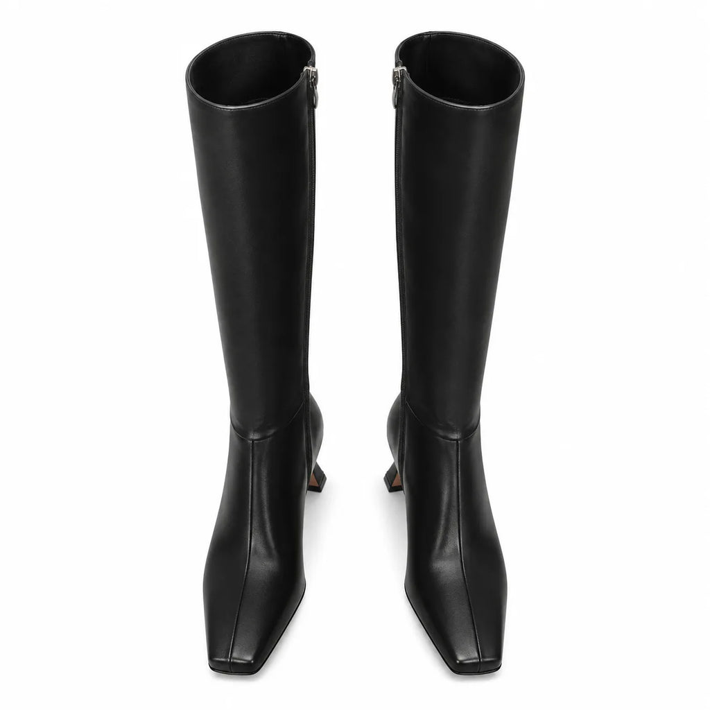Deep Black Preveza Stiletto Boots top view