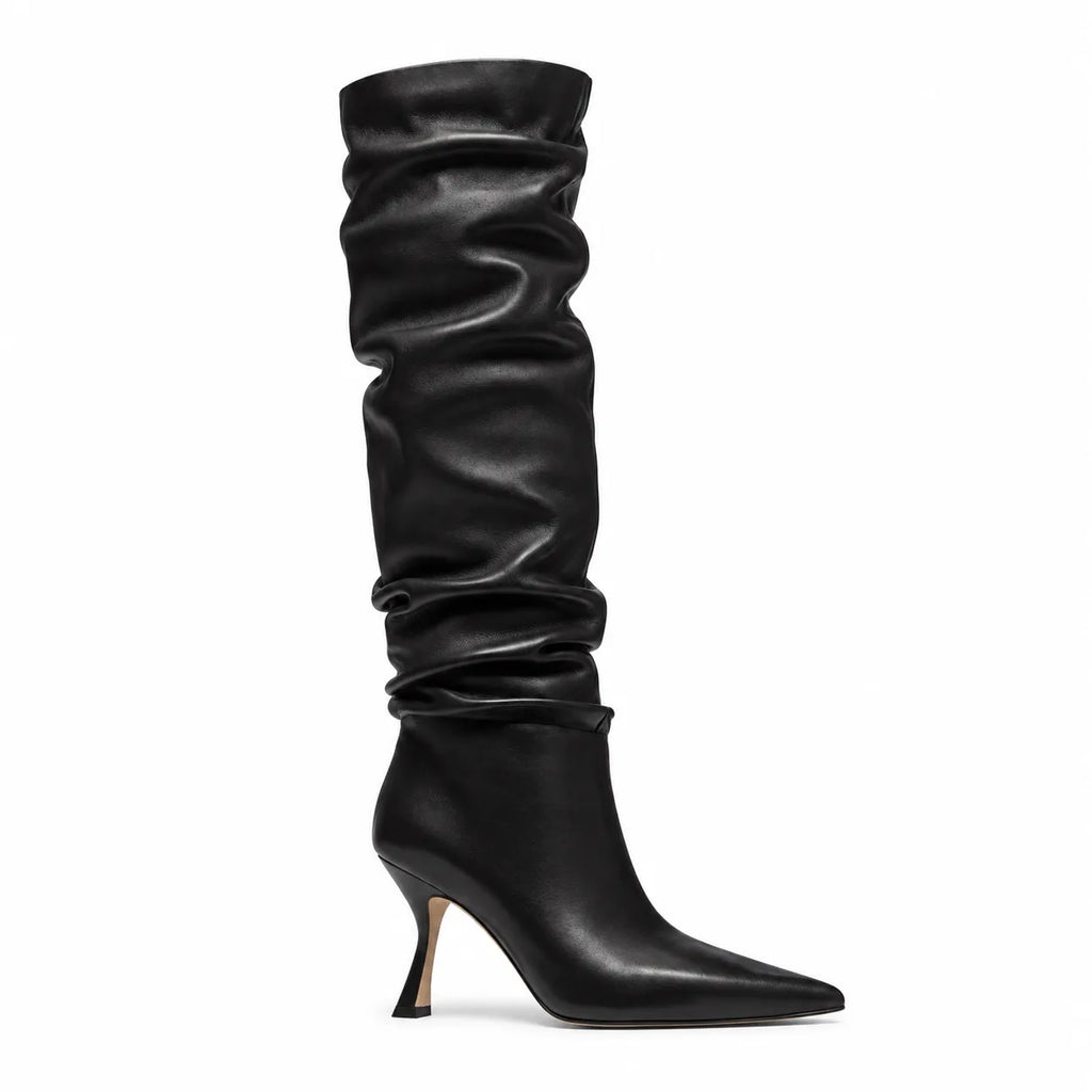 Deep Black Lefkada Thin-Heel Boots side view