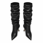 Deep Black Lefkada Thin-Heel Boots top view