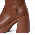 Rich Brown Trancoso Platform Boots close-up detail