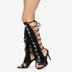 Deep Black Karpathos Gladiator Sandals lifestyle scene