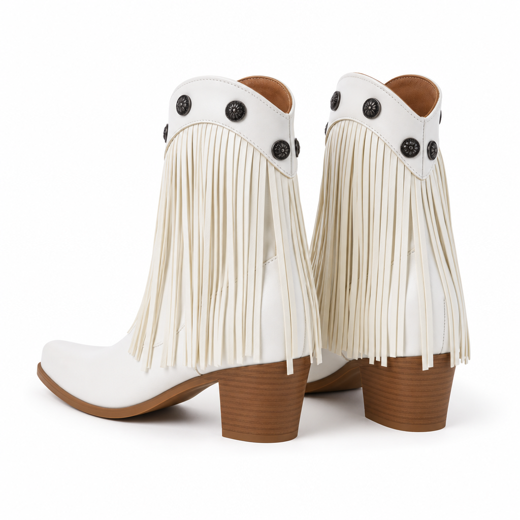 MAVERICK Fringe Western Boot - Heel view