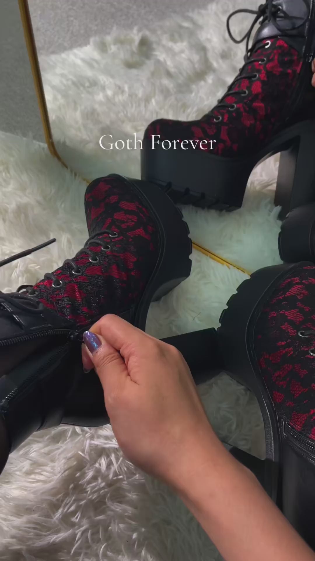 Tirano black and red boots - alternate view