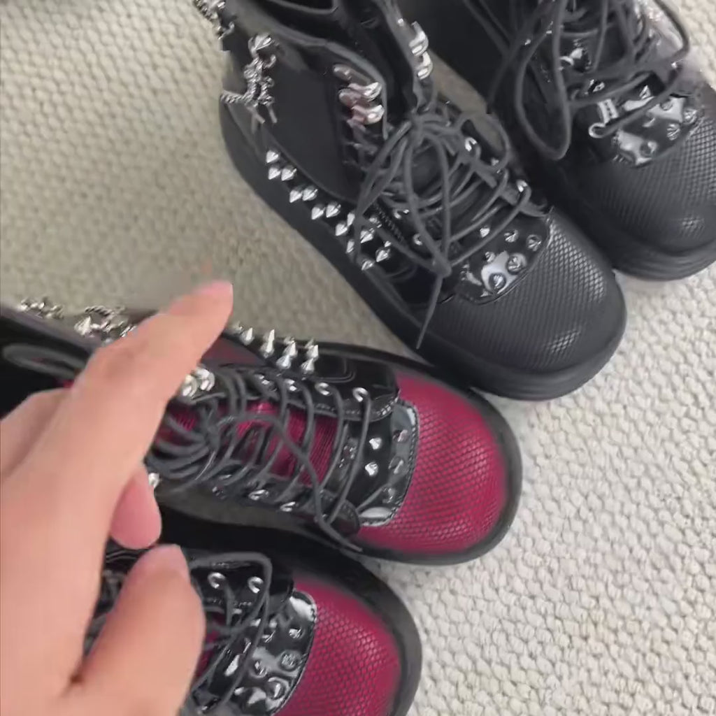 Loretta Microfiber Platform Boots worn on foot