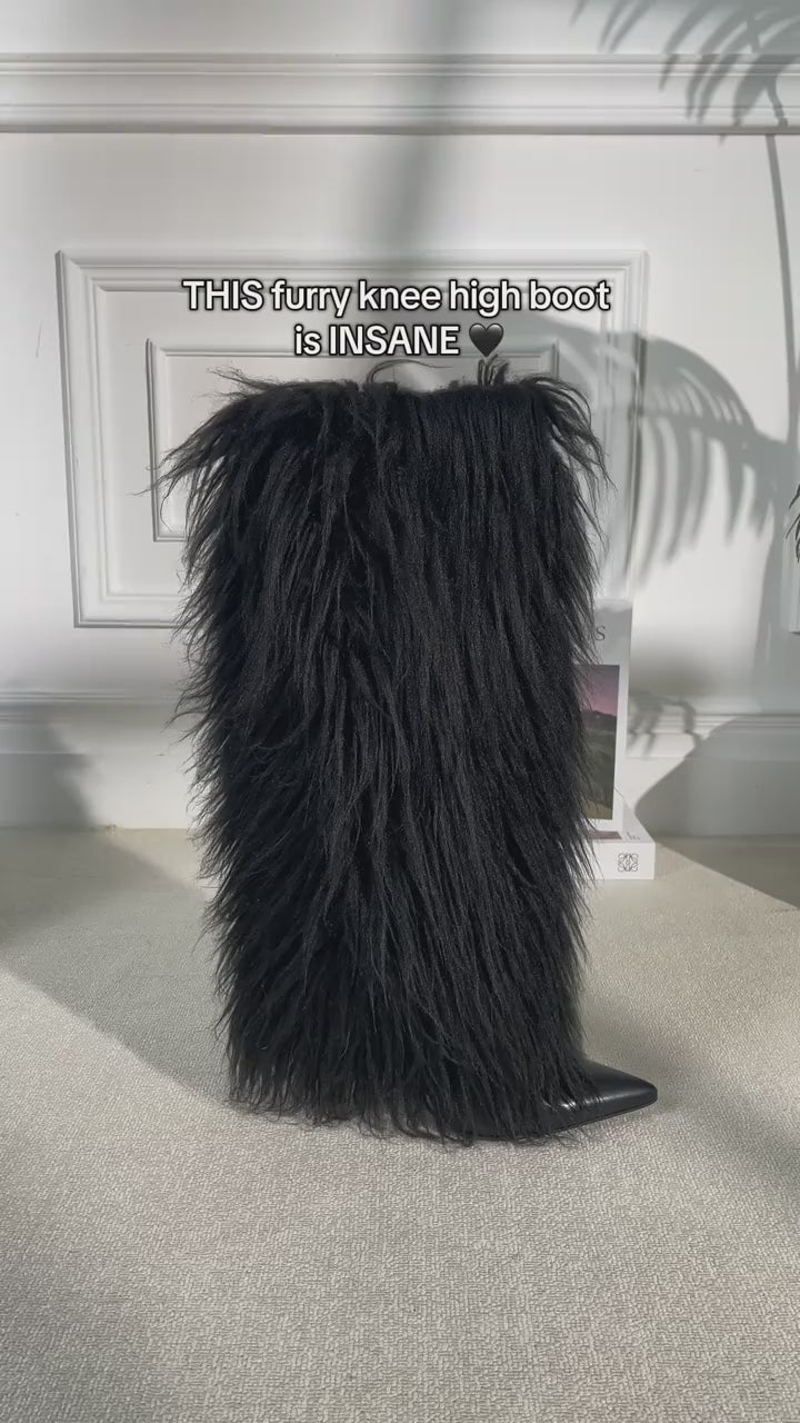 Biella black boots - on-foot view