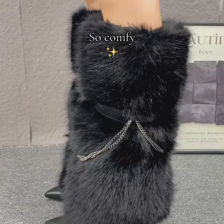 Agistri Chain Sheepskin Boots worn on foot